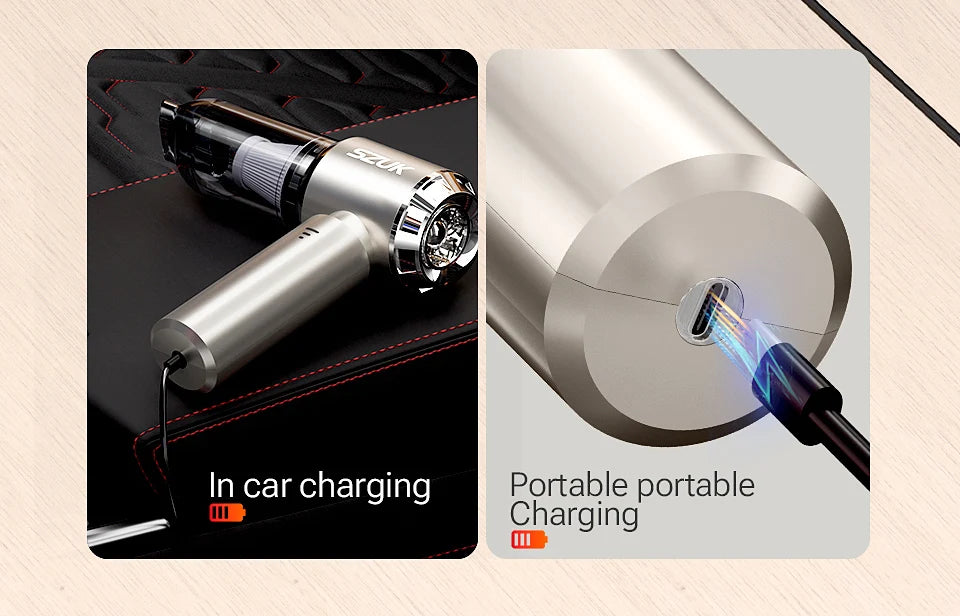 SZUK Mini 985000PA Wireless Car Vacuum Cleaner – High-Power Portable Handheld Car Vacuum Cleaner