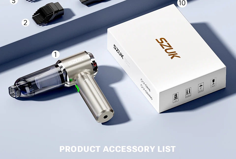 SZUK Mini 985000PA Wireless Car Vacuum Cleaner – High-Power Portable Handheld Car Vacuum Cleaner