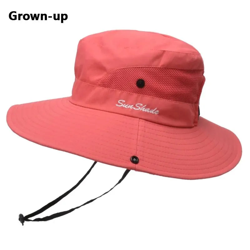 Breathable Summer Sun Hat with Ponytail Hole – Foldable Outdoor UV Protection Polyester Fisherman Hat (Unisex)