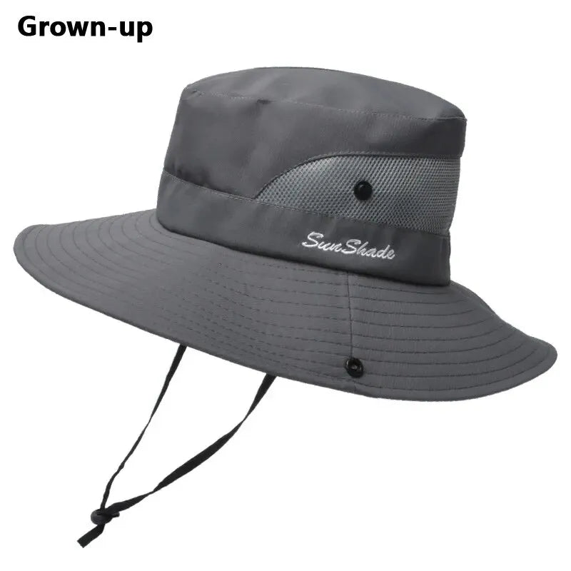 Breathable Summer Sun Hat with Ponytail Hole – Foldable Outdoor UV Protection Polyester Fisherman Hat (Unisex)