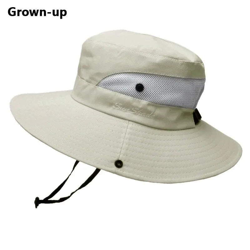 Breathable Summer Sun Hat with Ponytail Hole – Foldable Outdoor UV Protection Polyester Fisherman Hat (Unisex)