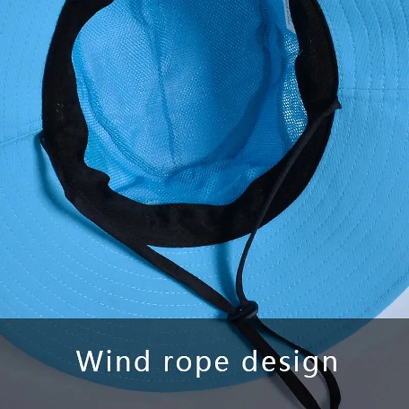 Breathable Summer Sun Hat with Ponytail Hole – Foldable Outdoor UV Protection Polyester Fisherman Hat (Unisex)