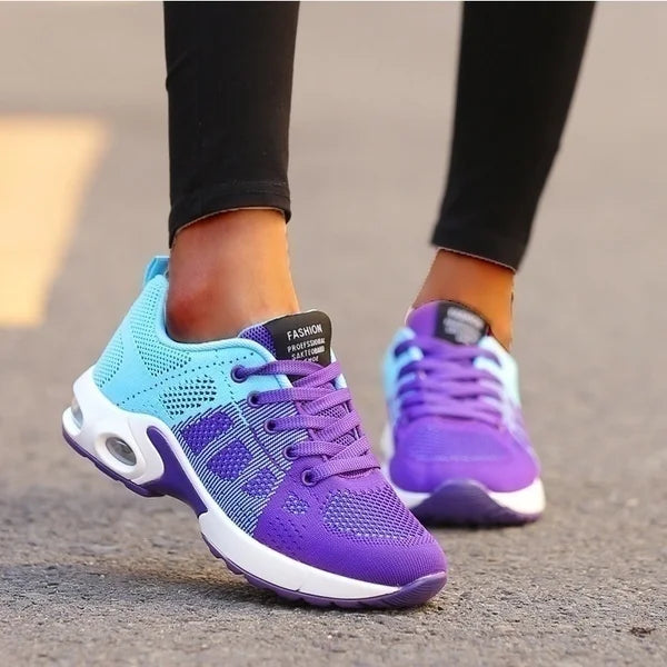 Women’s Breathable Lightweight Running & Walking Sneakers – Lace-Up Casual Sports Shoes