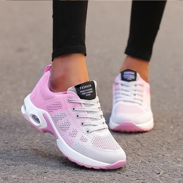 Women’s Breathable Lightweight Running & Walking Sneakers – Lace-Up Casual Sports Shoes