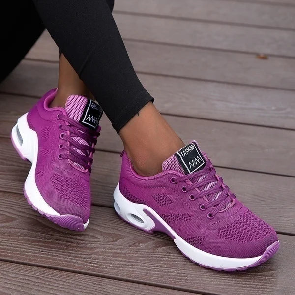 Women’s Breathable Lightweight Running & Walking Sneakers – Lace-Up Casual Sports Shoes