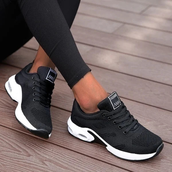 Women’s Breathable Lightweight Running & Walking Sneakers – Lace-Up Casual Sports Shoes