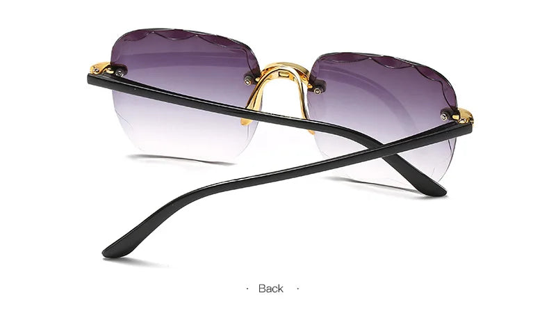 3PCS Square Rimless Square Sunglasses for Women – Luxury Designer Mirror Lens Fashion Summer Eyewear