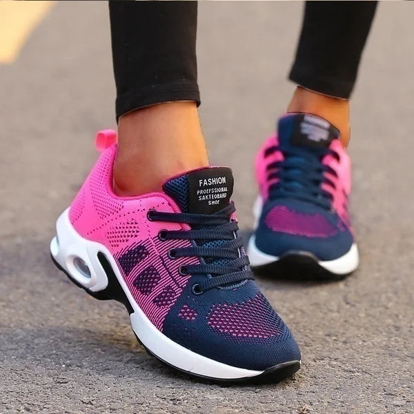 Women’s Breathable Lightweight Running & Walking Sneakers – Lace-Up Casual Sports Shoes