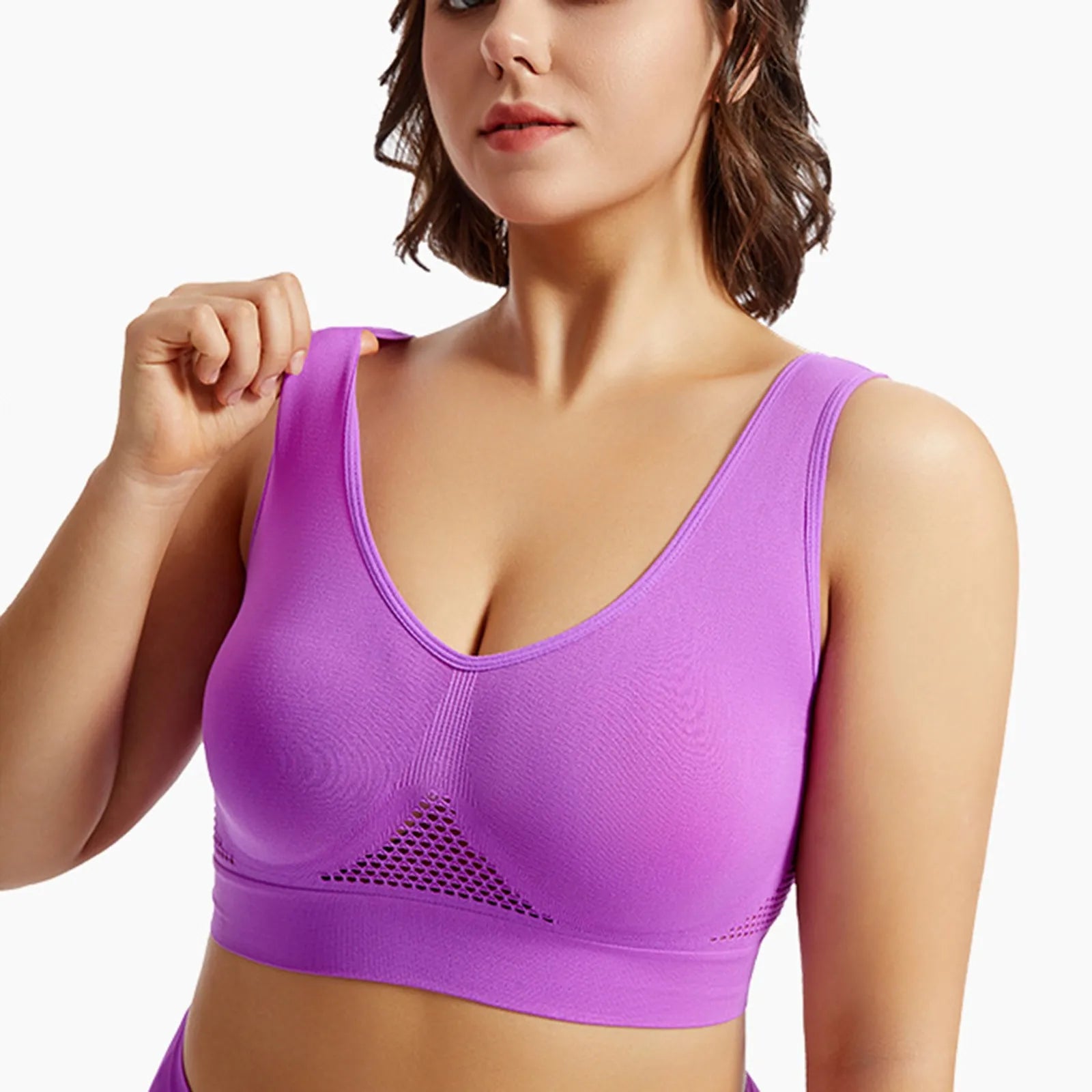 Shockproof Women’s Sports Bra – Breathable Knit Running & Yoga Tank Top, High-Support Anti-Sag Fitness Vest