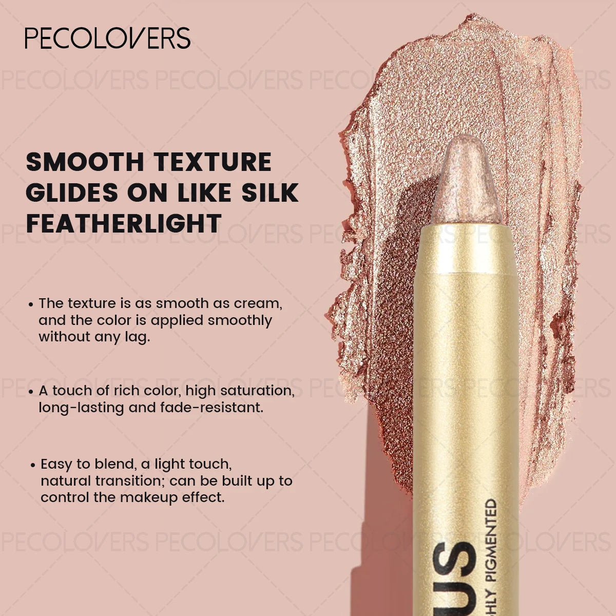 Smudge-Proof Waterproof Dual-Ended Eyeshadow Stick with Sponge Brush – Glitter & Matte Finishes