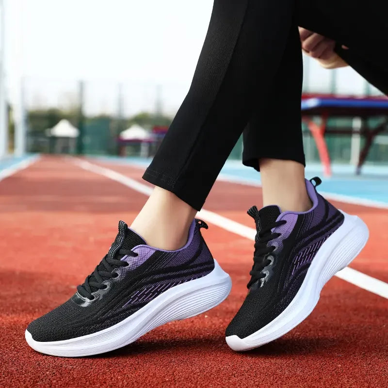 Women’s Breathable Mesh Sneakers – Lightweight Anti-Slip Lace-Up Summer Running & Hiking Athletic Shoes