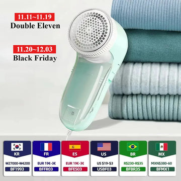 Electric Fabric Lint Remover – Portable Clothes Shaver with Stainless Steel Blades, USB 5V/2A Rechargeable Fuzz & Pill Remover for Wool & Garments