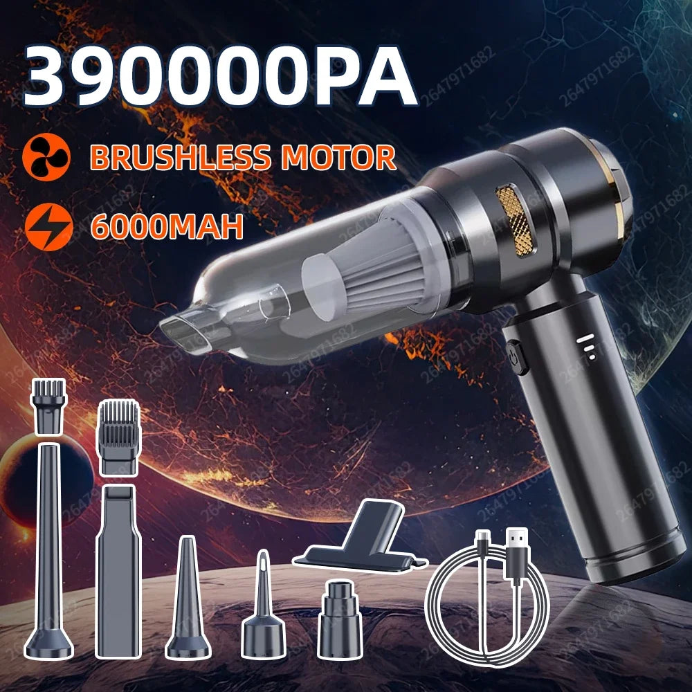 Cordless High Power Car Vacuum Cleaner – Portable Handheld Brushless Motor Air Duster for Home & Auto Cleaning