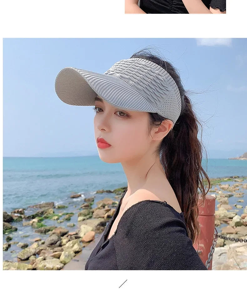 Anti-UV Sun Visor Hat – Breathable Adjustable Open Top Cap for Women & Men | Summer Sports, Golf, Tennis, Beach