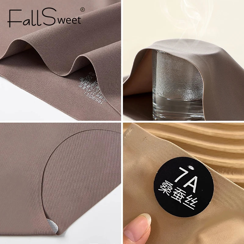 FallSweet 4-Pack Seamless Ice Silk Women’s Panties – Soft Breathable Mid-Rise No-Show Briefs Underwear