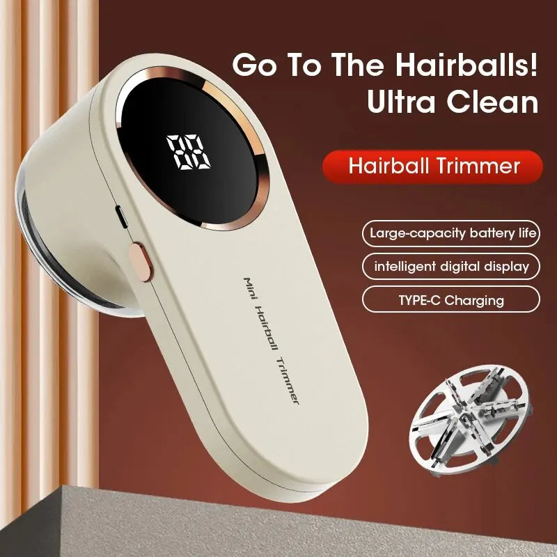 USB Rechargeable LED Electric Lint Remover for Clothes – 8000 RPM Fabric Shaver with Digital Display