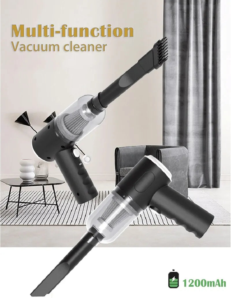 9000Pa Wireless Car Vacuum Cleaner, 120W Cordless Handheld Mini Vacuum – USB Rechargeable 1200mAh Portable Wet & Dry Cleaner for Car, Home & Office