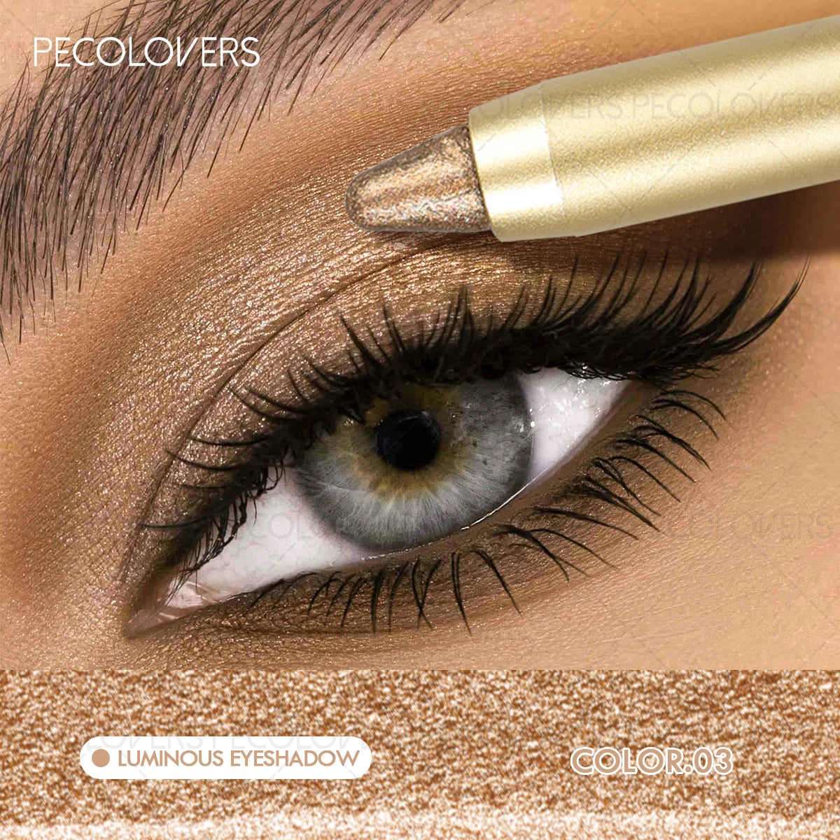 Smudge-Proof Waterproof Dual-Ended Eyeshadow Stick with Sponge Brush – Glitter & Matte Finishes