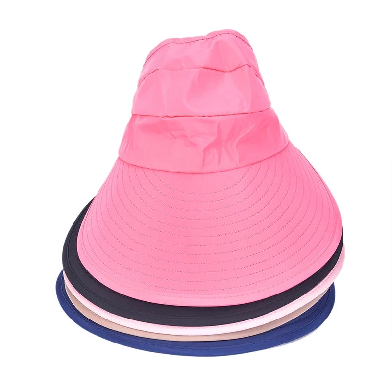 Women’s Foldable Wide Brim Sun Hat – UV Protection Summer Beach Visor Cap, Casual Lightweight Holiday Hat