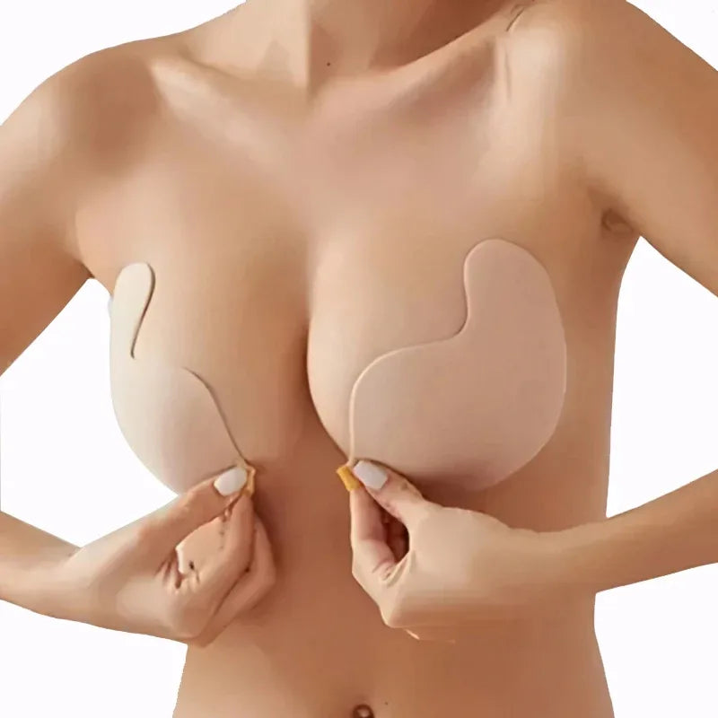 Invisible Silicone Stick-On Push Up Bra – Seamless Strapless Lift Breast Pads, Natural Color Breast Petals for Women (XT-002)