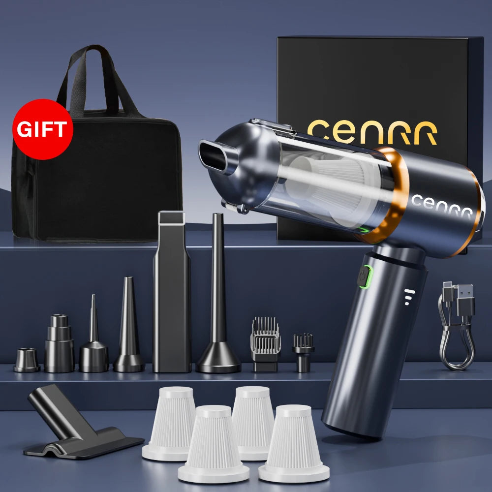 CENRR Mini Car Vacuum Cleaner 998000PA – Portable Handheld Vacuum & Blower for Car and Home Use