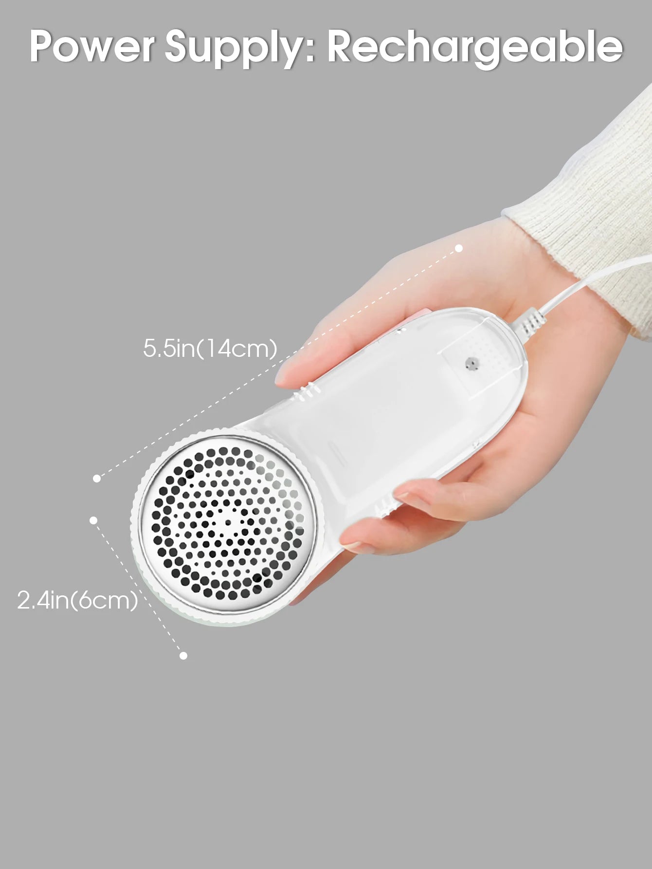Electric Fabric Lint Remover – Portable Clothes Shaver with Stainless Steel Blades, USB 5V/2A Rechargeable Fuzz & Pill Remover for Wool & Garments