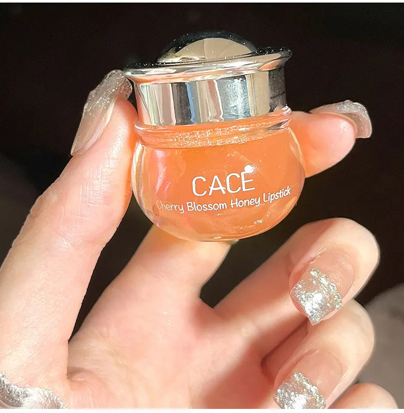 CACE Cherry Blossom Honey Lip Balm – Deep Hydration, Plumping Effect, Non-Sticky Glossy Finish, Nourishing Daily Lip Care (5g)
