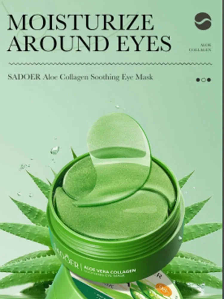 Aloe Vera Collagen Eye Mask (60pcs) – Anti-Dark Circles, Puffiness & Wrinkle Repair Hydrating Under Eye Patches for Firming & Brightening