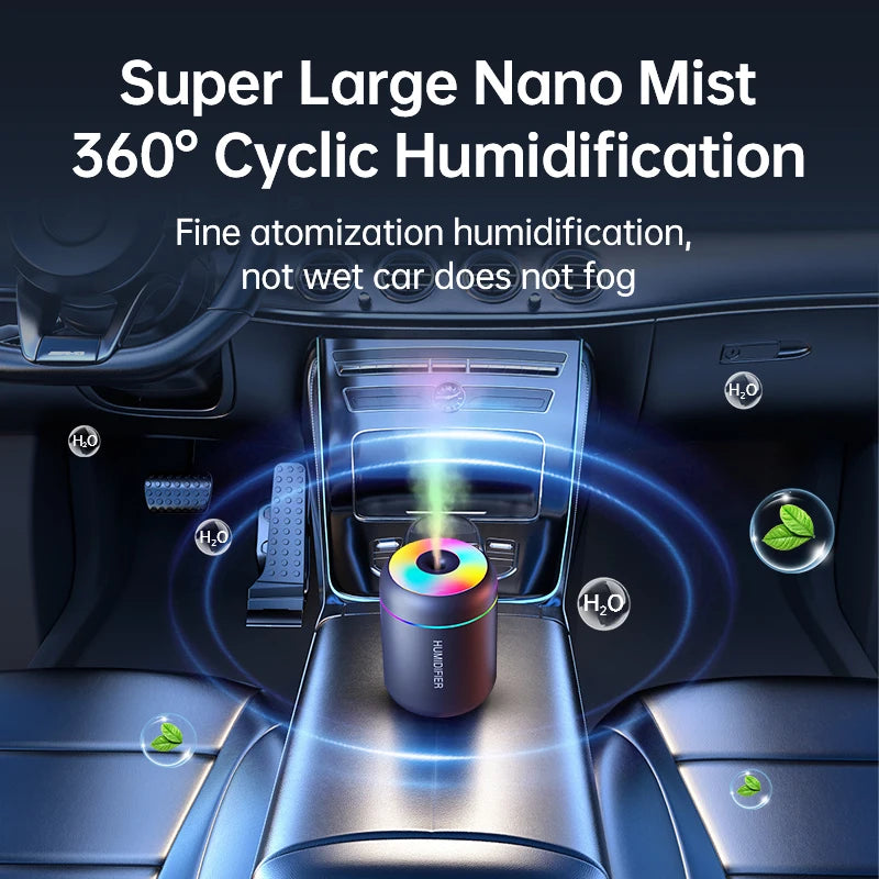 180ml Mini USB Air Humidifier & Essential Oil Diffuser – Portable Aromatherapy Mist Maker with LED Light for Car, Home & Bedroom Air Purification