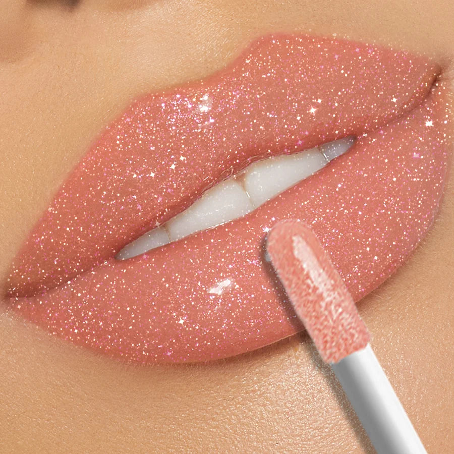 9-Color Diamond Shimmer Glitter Lip Gloss – Moisturizing Long-Lasting Sparkling Liquid Lipstick with Pearl Finish (3.5g)