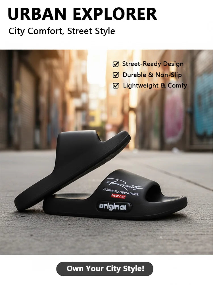 Lightweight EVA Men’s Summer Slippers – Soft Non-Slip Indoor & Outdoor Casual Home Shoes