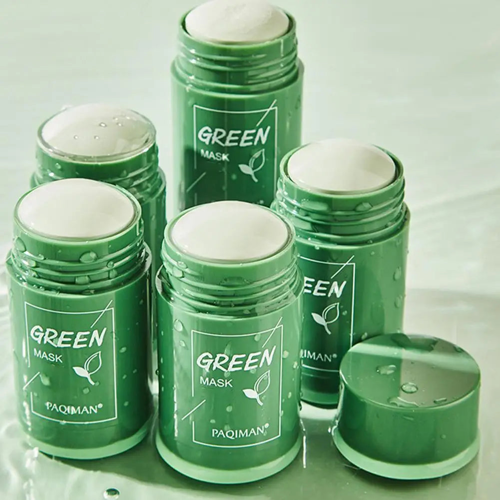 Green Tea Facial Clay Mask Stick – Deep Cleansing, Oil Control, Acne Treatment & Pore Minimizing Korean Skincare