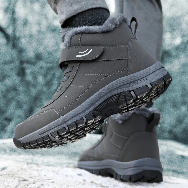 Women’s Winter Snow Boots – Warm Plush Fur Ankle Wedges, Non-Slip Waterproof Combat Hiking Boots