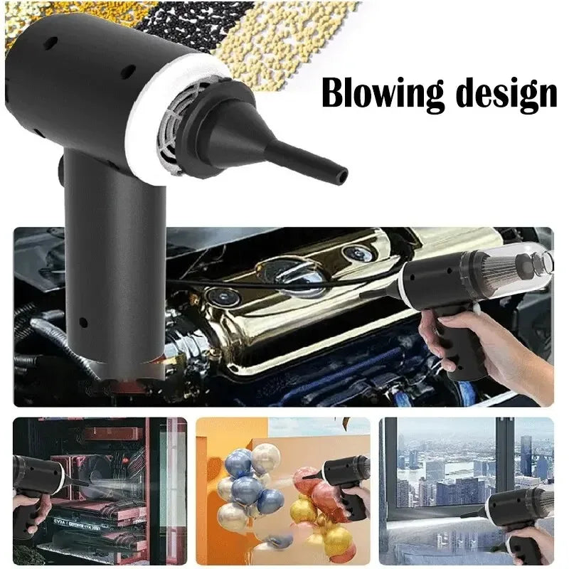 9000Pa Wireless Car Vacuum Cleaner, 120W Cordless Handheld Mini Vacuum – USB Rechargeable 1200mAh Portable Wet & Dry Cleaner for Car, Home & Office
