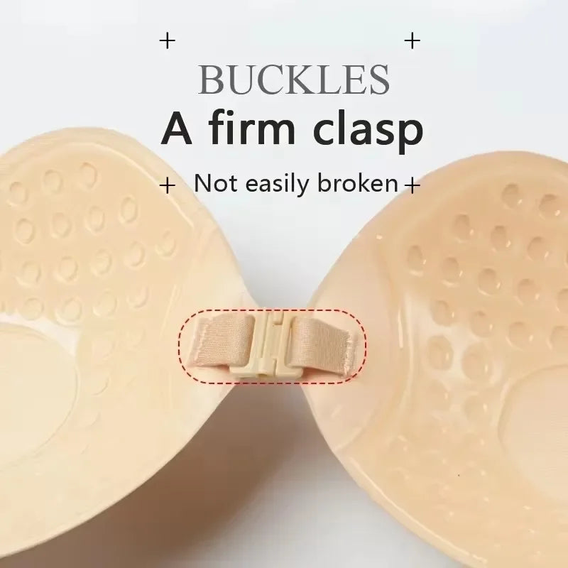 Invisible Silicone Stick-On Push Up Bra – Seamless Strapless Lift Breast Pads, Natural Color Breast Petals for Women (XT-002)