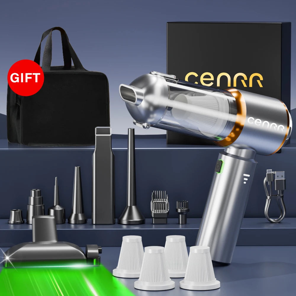 CENRR Mini Car Vacuum Cleaner 998000PA – Portable Handheld Vacuum & Blower for Car and Home Use