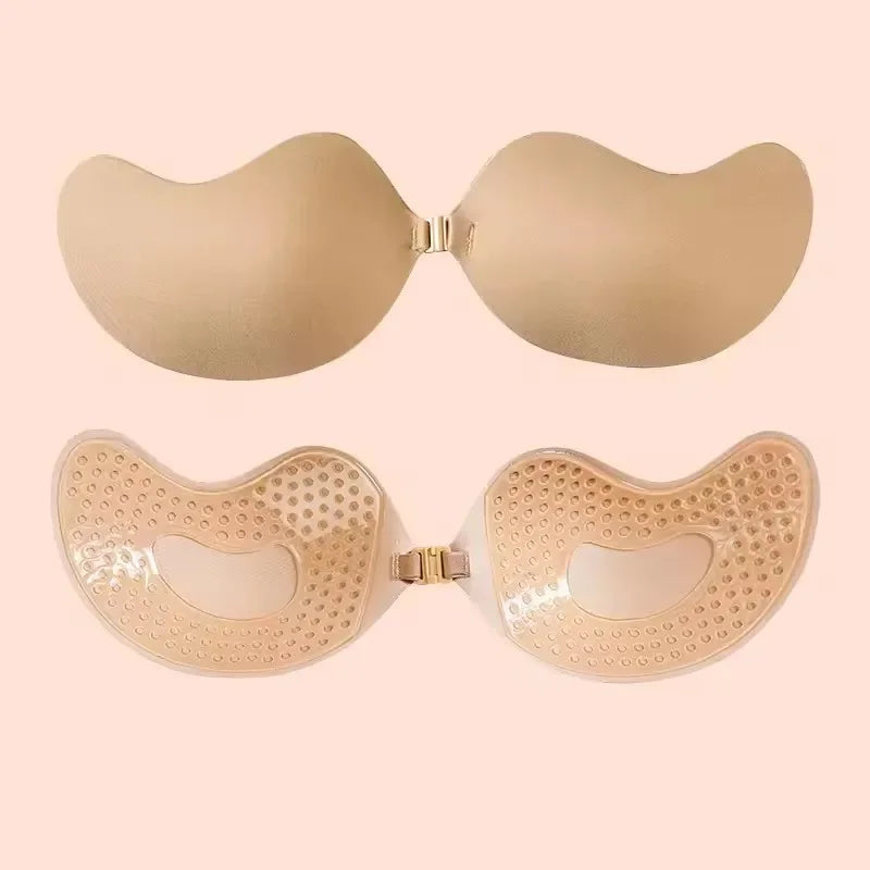 Invisible Silicone Stick-On Push Up Bra – Seamless Strapless Lift Breast Pads, Natural Color Breast Petals for Women (XT-002)