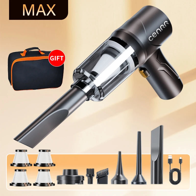 CENRR 895000PA Cordless Car Vacuum Cleaner – Powerful Handheld Wireless Portable Auto Cleaning Device