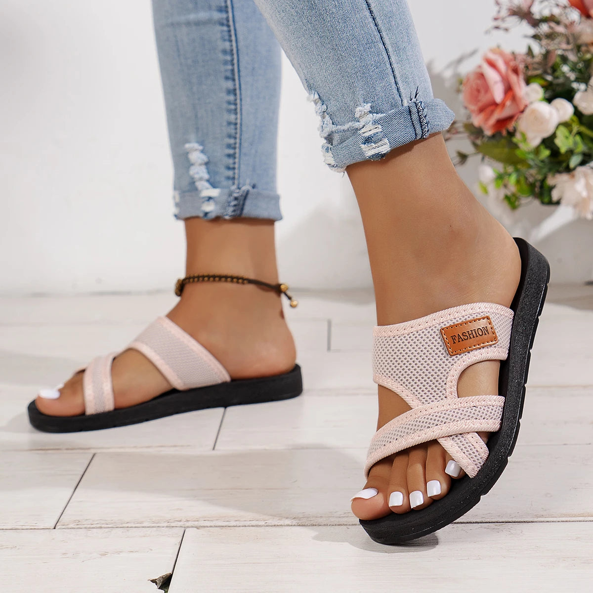 Fashionable Women’s Breathable Mesh Sports Sandals – Comfortable Flat Casual Indoor & Outdoor Wear