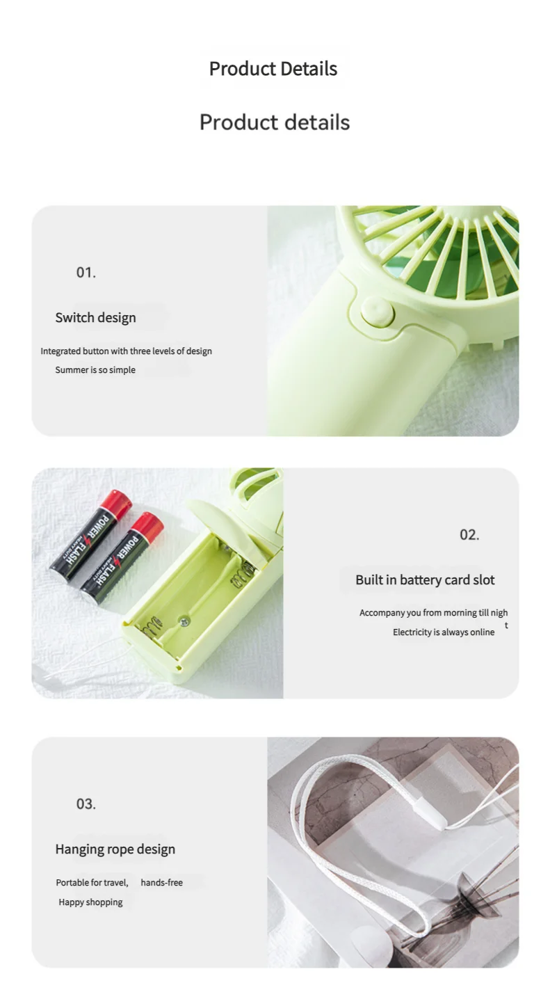 Portable Mini Handheld Fan – Lightweight Pocket Air Cooler, Battery Powered Personal Cooling Fan for Travel & Office