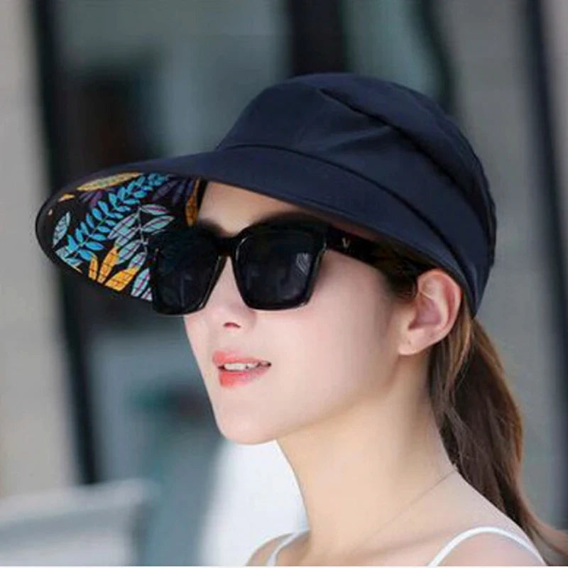 Women’s Foldable Wide Brim Sun Hat – UV Protection Summer Beach Visor Cap, Casual Lightweight Holiday Hat