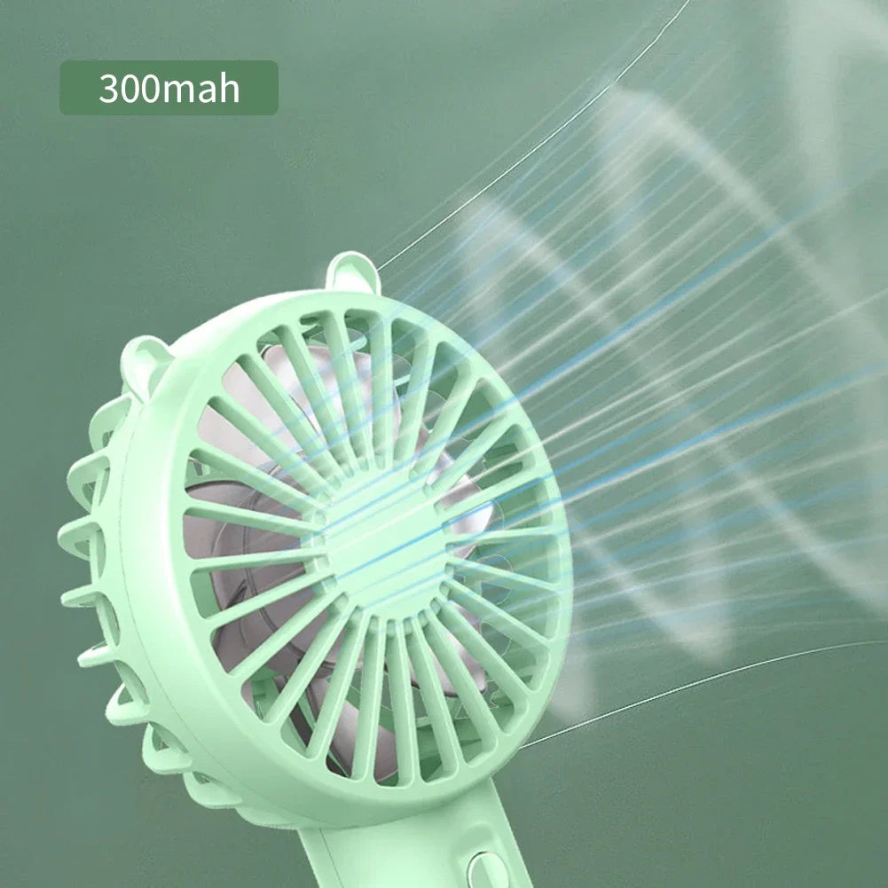 Portable Mini USB Rechargeable Handheld Cooling Fan – Compact Silent Personal Cooler for Travel, Desk & Eyelash Drying