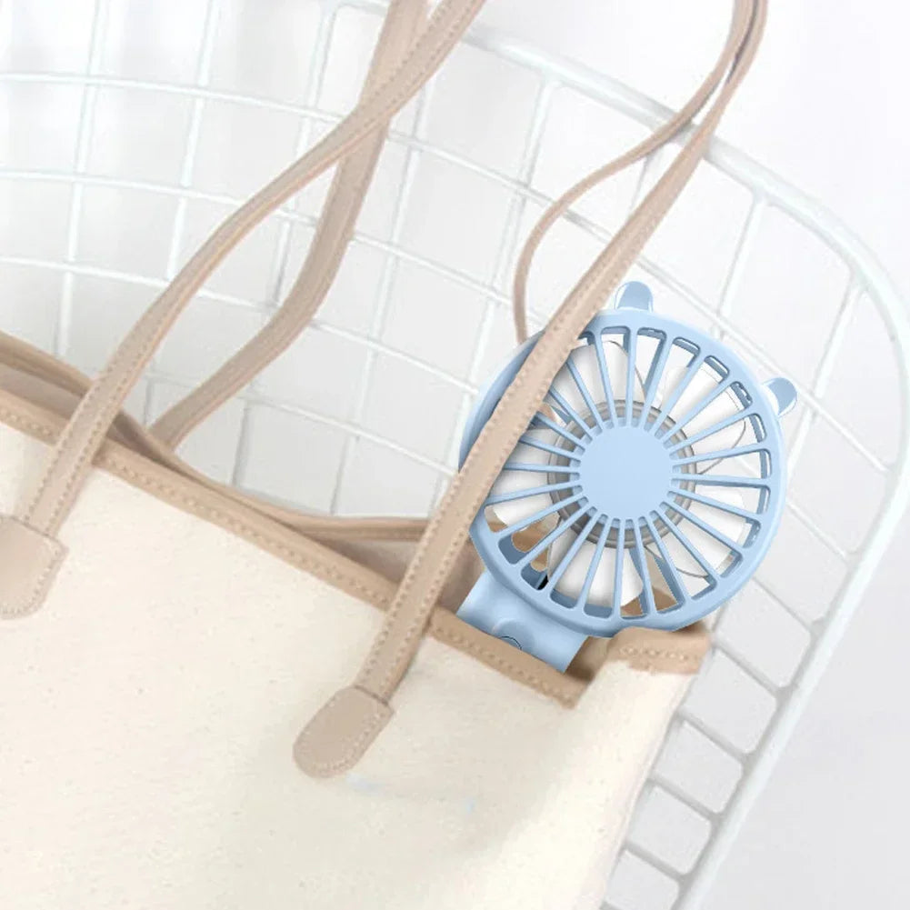 Portable Mini USB Rechargeable Handheld Cooling Fan – Compact Silent Personal Cooler for Travel, Desk & Eyelash Drying