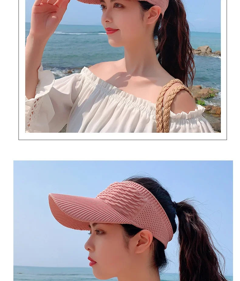 Anti-UV Sun Visor Hat – Breathable Adjustable Open Top Cap for Women & Men | Summer Sports, Golf, Tennis, Beach