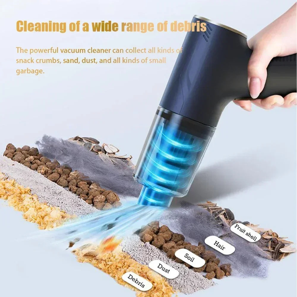 CENRR 98000PA Cordless Mini Car Vacuum Cleaner – Powerful Portable Handheld Wireless Auto Cleaner & Air Blower Tool