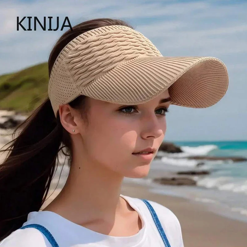 Anti-UV Sun Visor Hat – Breathable Adjustable Open Top Cap for Women & Men | Summer Sports, Golf, Tennis, Beach
