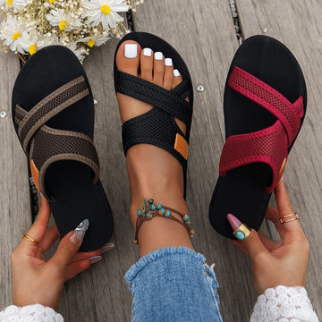 Fashionable Women’s Breathable Mesh Sports Sandals – Comfortable Flat Casual Indoor & Outdoor Wear