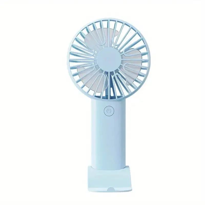 Mini USB Rechargeable Handheld Fan with Phone Holder – 3-in-1 Portable Desktop Cooling Fan, 3-Speed Quiet Mini Fan