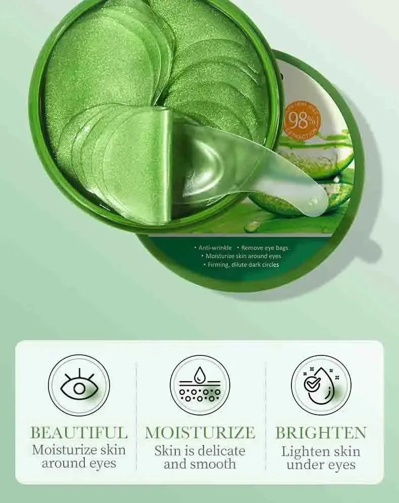 Aloe Vera Collagen Eye Mask (60pcs) – Anti-Dark Circles, Puffiness & Wrinkle Repair Hydrating Under Eye Patches for Firming & Brightening