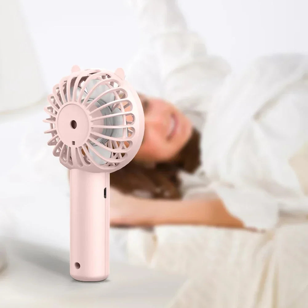 Portable Mini USB Rechargeable Handheld Cooling Fan – Compact Silent Personal Cooler for Travel, Desk & Eyelash Drying